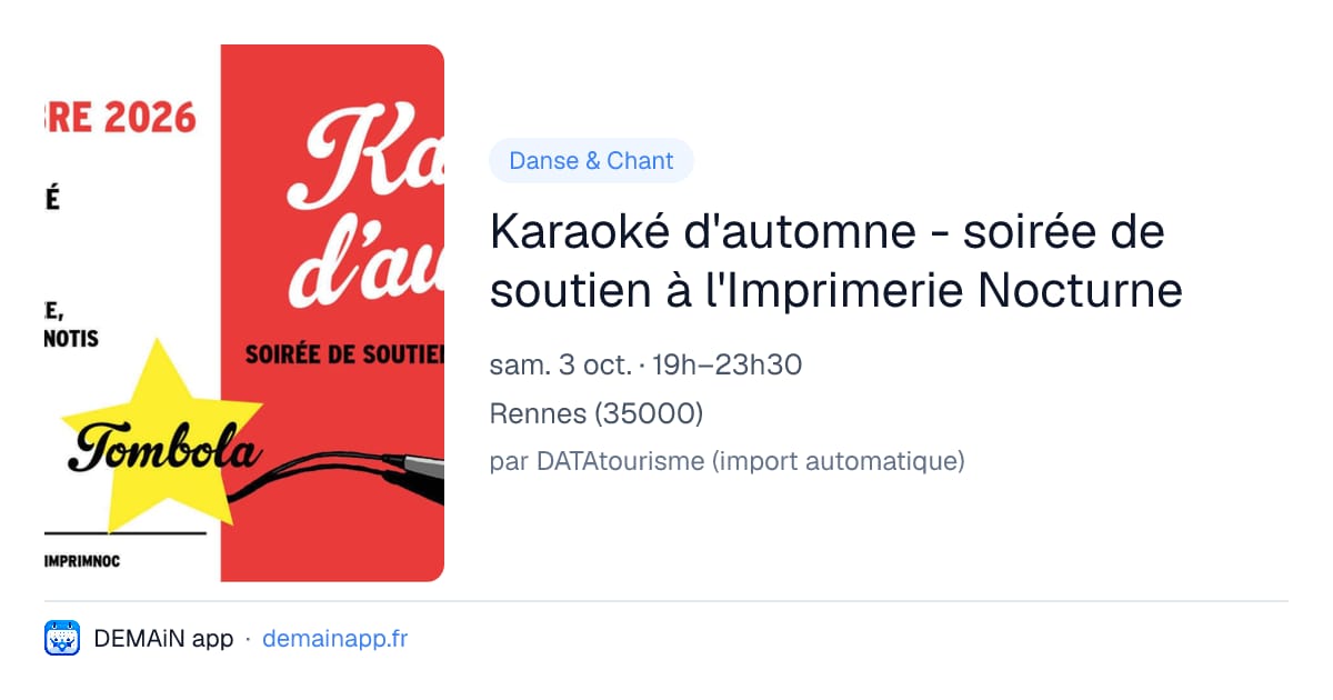 Karaoké d'automne - soirée de soutien à l'Imprimerie Nocturne — Rennes