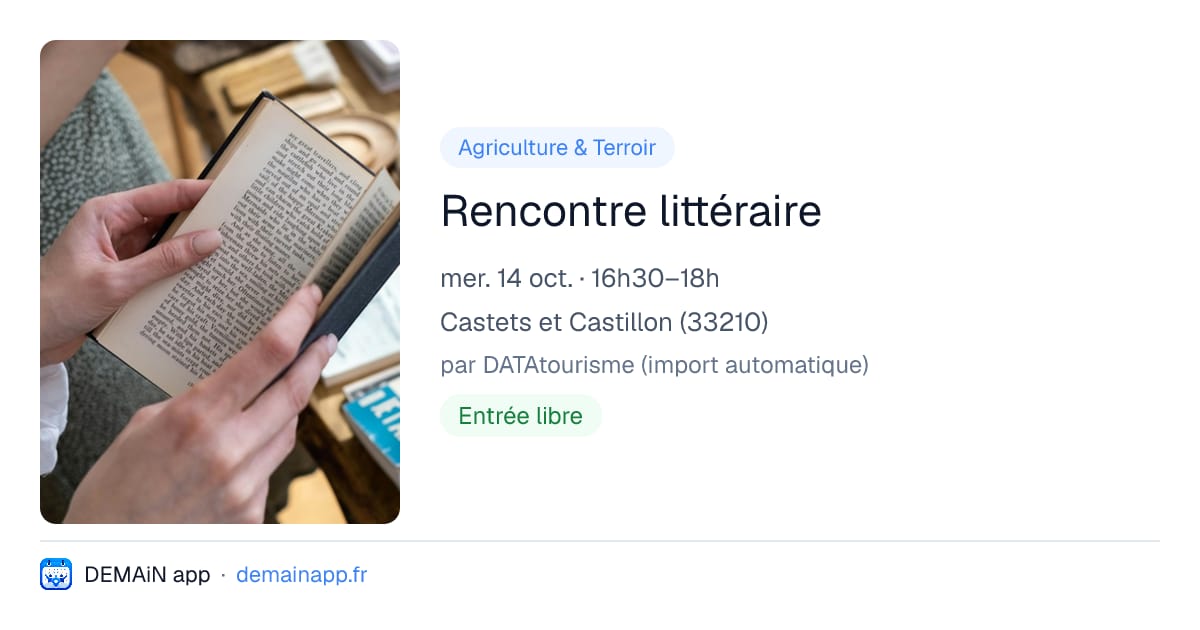Rencontre littéraire — Castets et Castillon