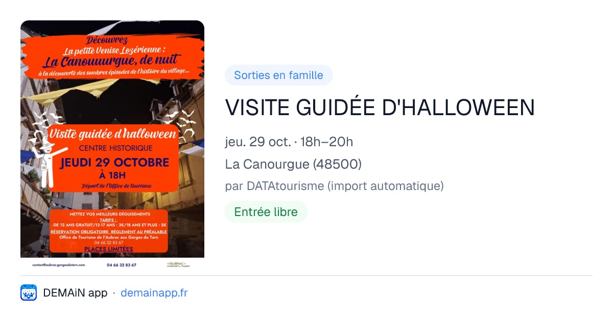 VISITE GUIDÉE D'HALLOWEEN — La Canourgue