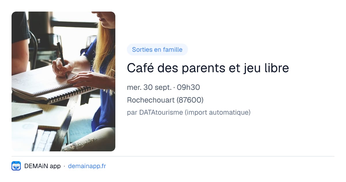 Café des parents et jeu libre — Rochechouart