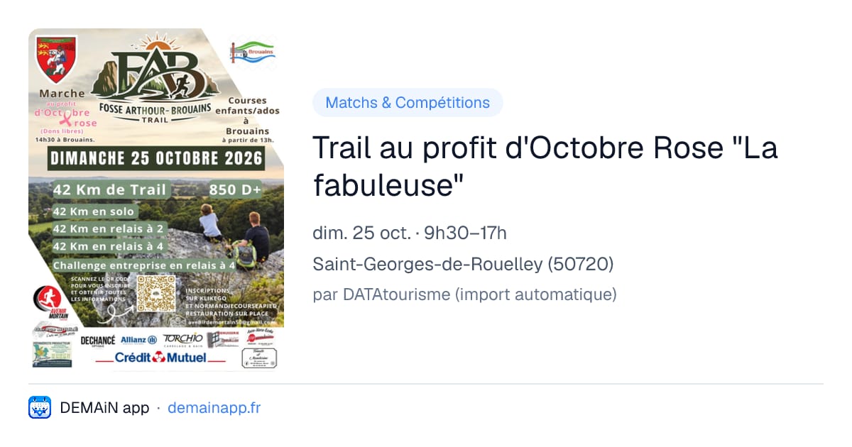 Trail au profit d'Octobre Rose "La fabuleuse" — Saint-Georges-de-Rouelley