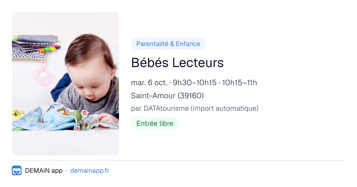 Bébés Lecteurs — Saint-Amour