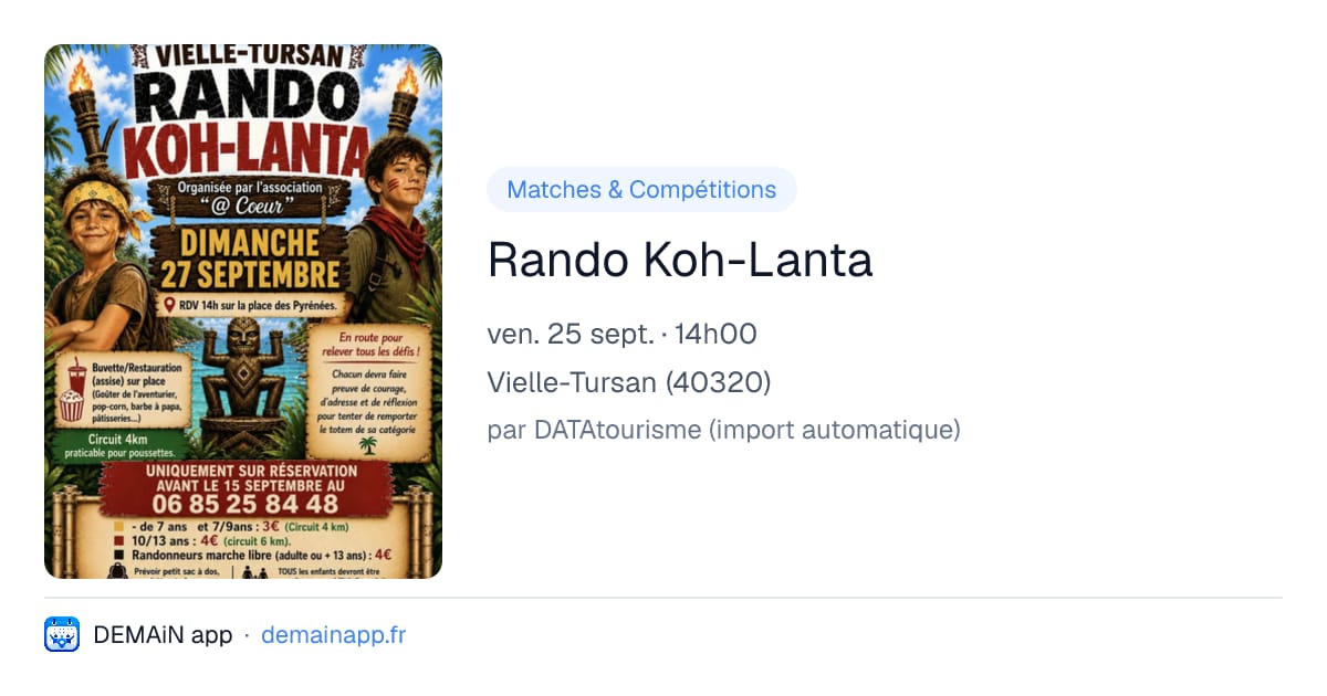 Rando Koh-Lanta — Vielle-Tursan