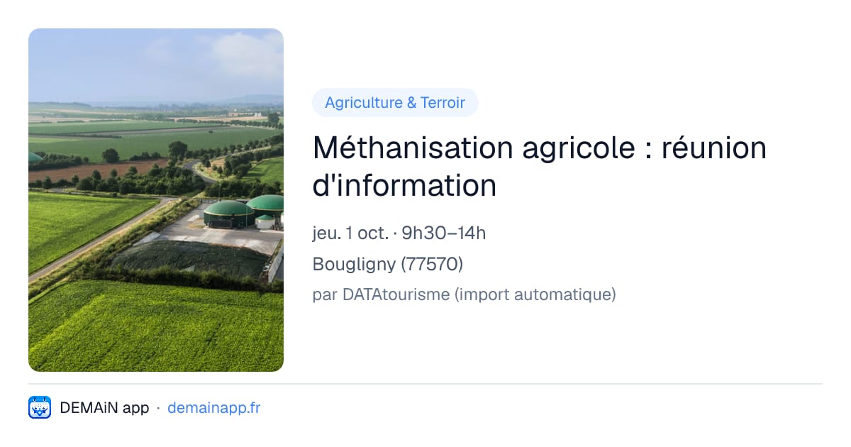 Méthanisation agricole : réunion d'information — Bougligny