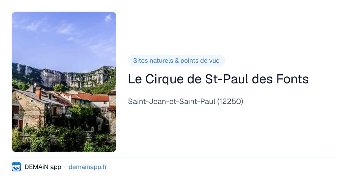 Le Cirque de St-Paul des Fonts — Saint-Jean-et-Saint-Paul