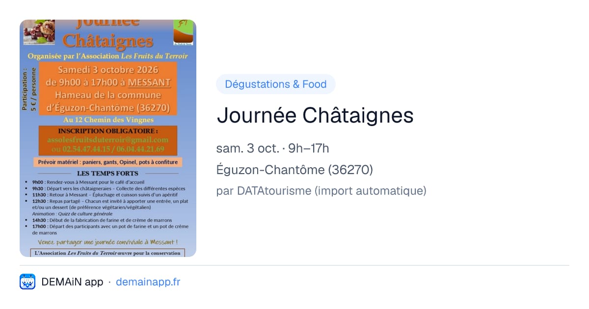 Journée Châtaignes — Éguzon-Chantôme
