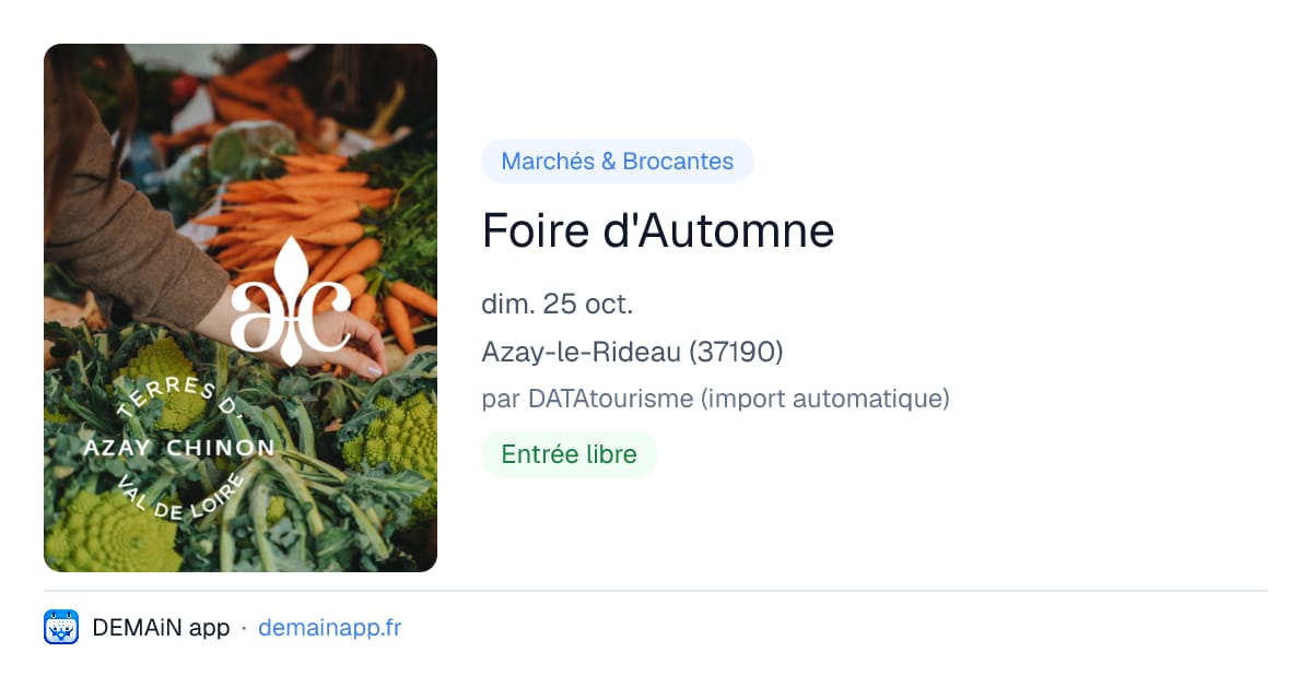 Foire d'Automne — Azay-le-Rideau