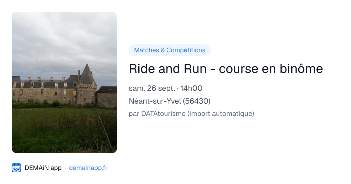 Ride and Run - course en binôme — Néant-sur-Yvel