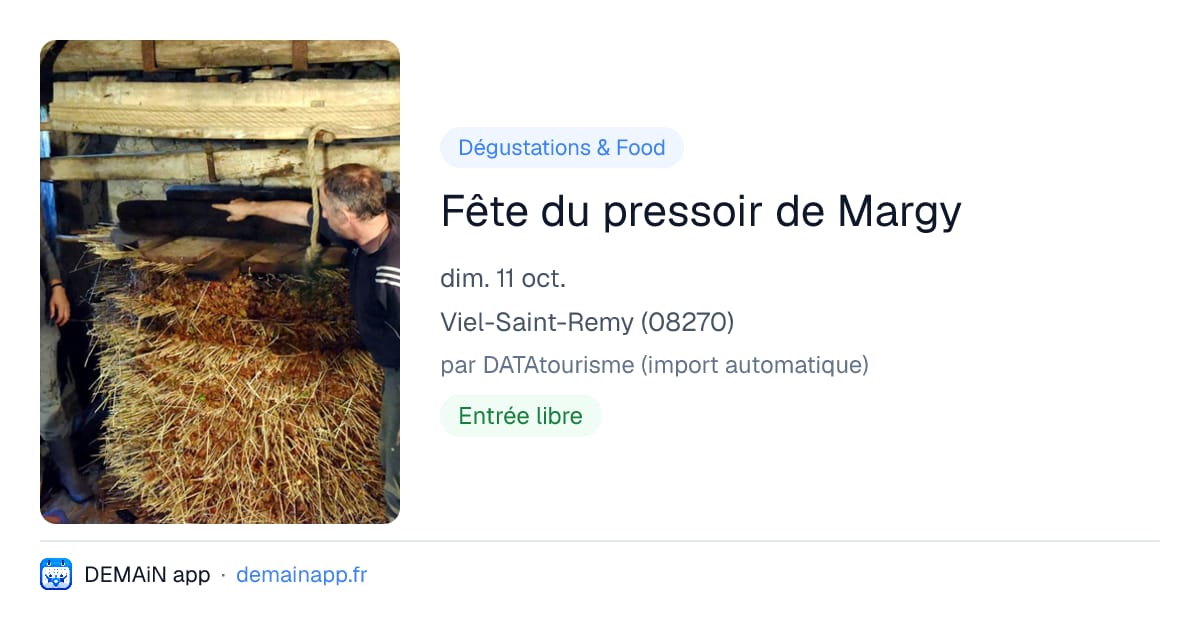 Fête du pressoir de Margy — Viel-Saint-Remy