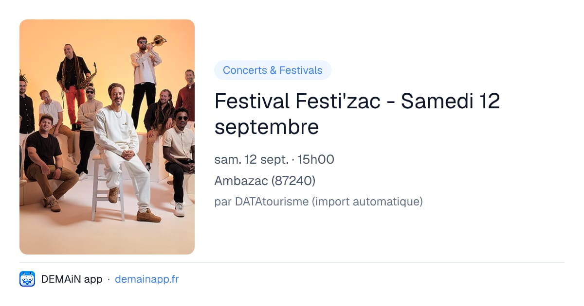 Festival Festi'zac - Samedi 12 septembre — Ambazac