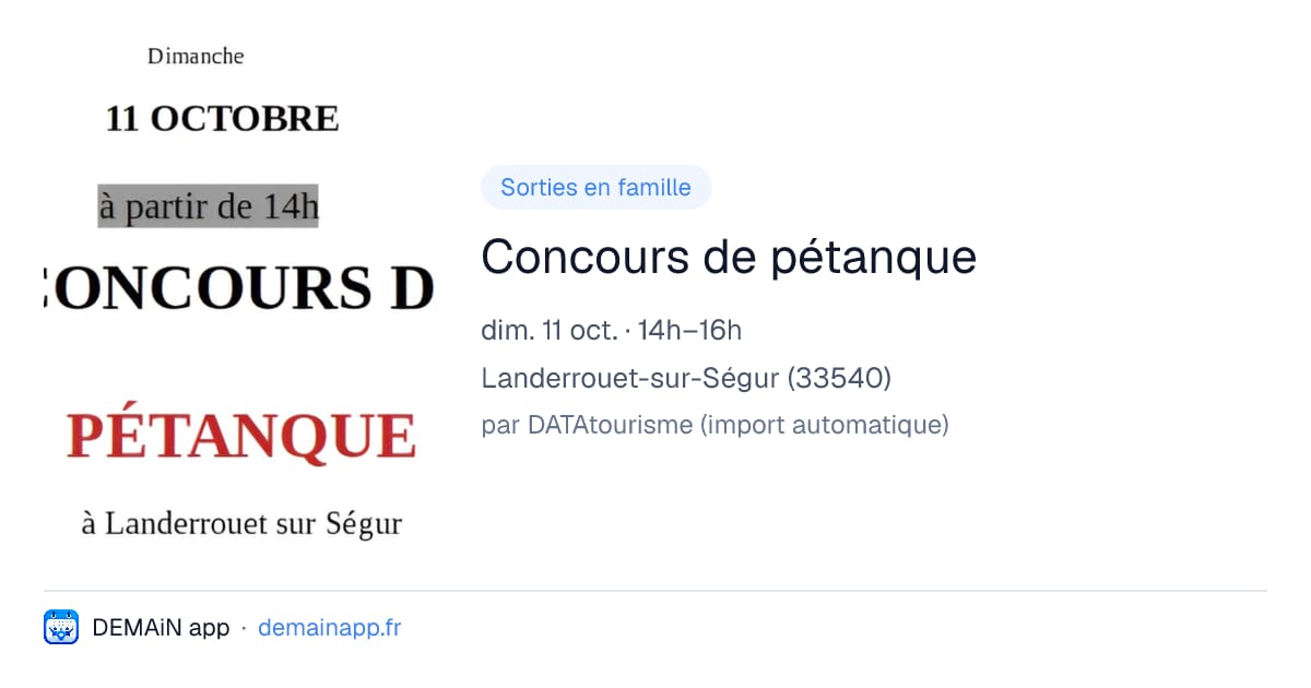 Concours de pétanque — Landerrouet-sur-Ségur