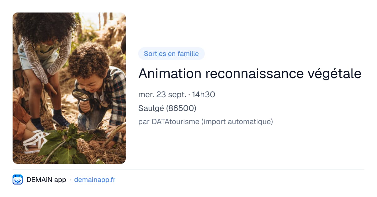 Animation reconnaissance végétale — Saulgé