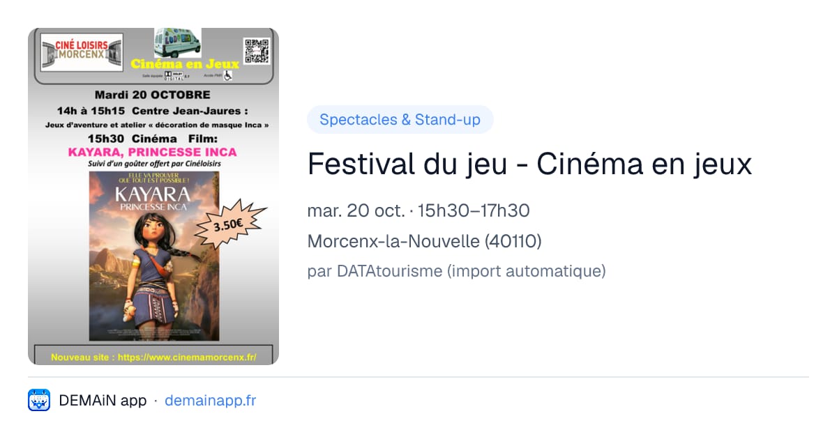 Festival du jeu - Cinéma en jeux — Morcenx-la-Nouvelle