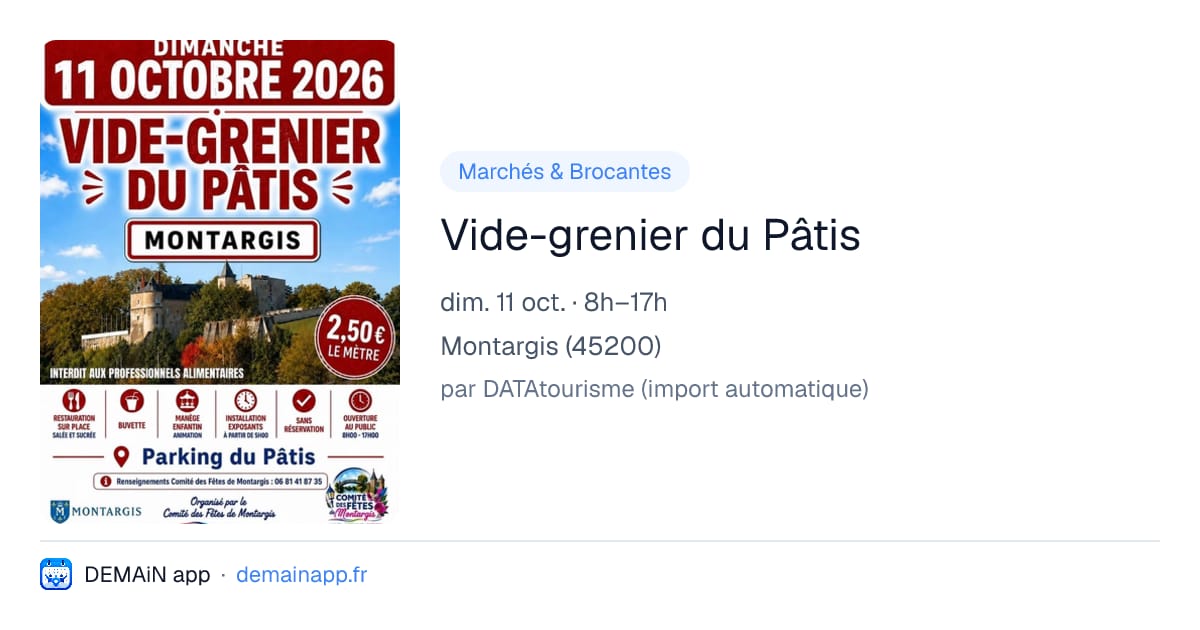 Vide-grenier du Pâtis — Montargis