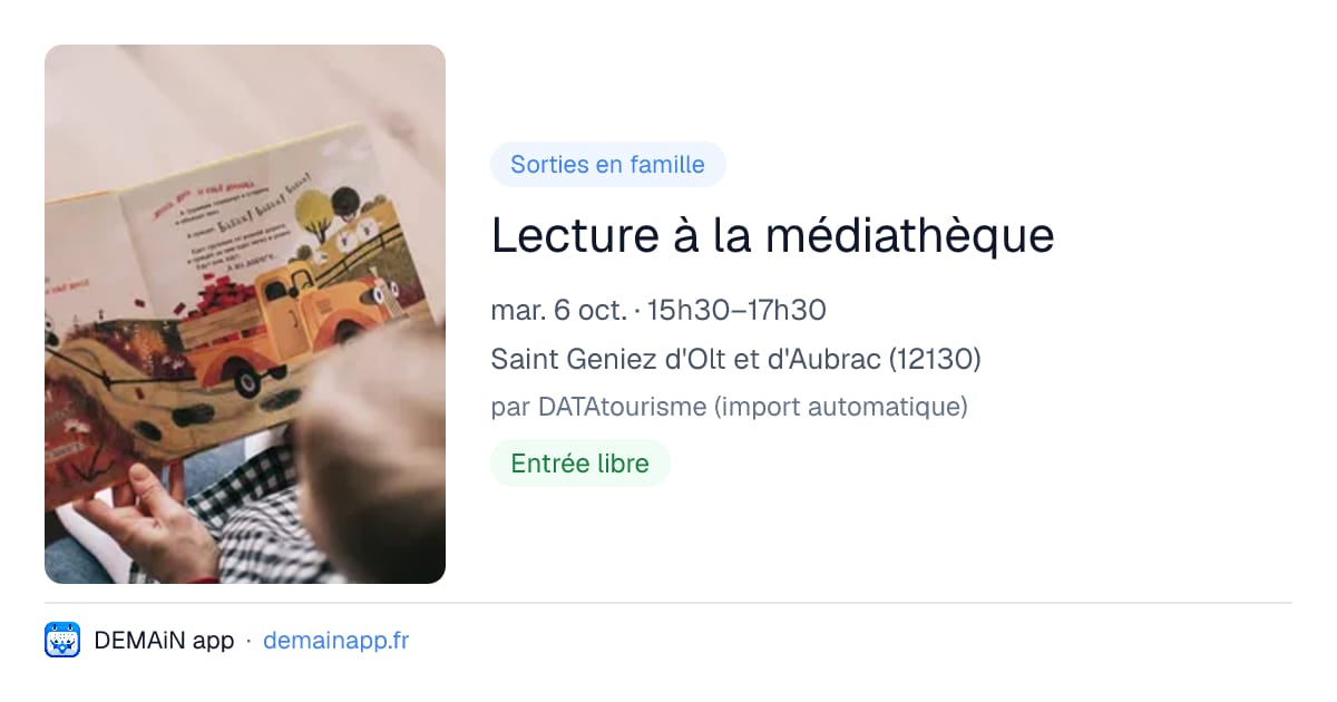 Lecture à la médiathèque — Saint Geniez d'Olt et d'Aubrac