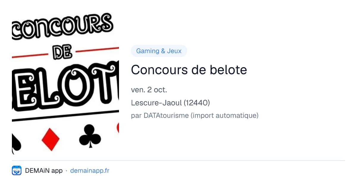 Concours de belote — Lescure-Jaoul