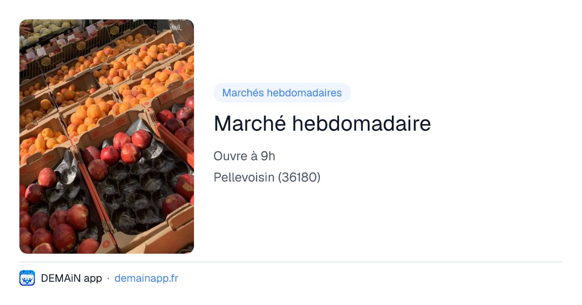 Marché hebdomadaire — Pellevoisin