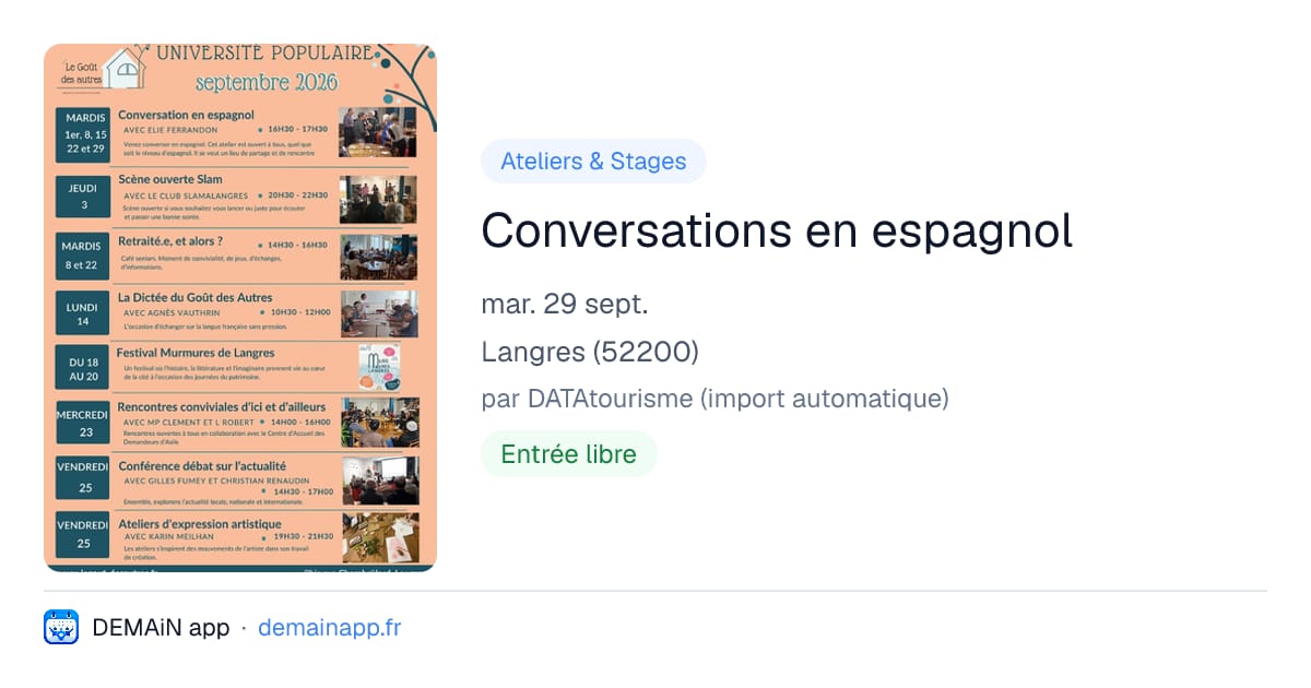 Conversations en espagnol — Langres
