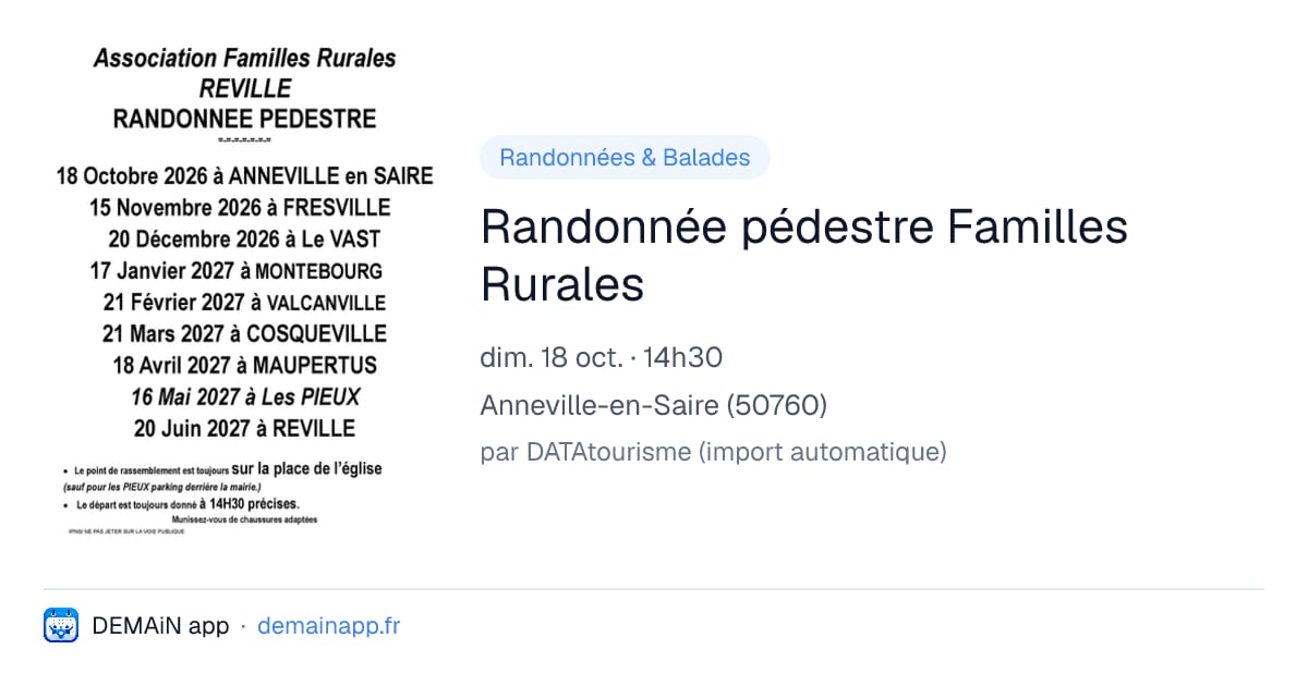 Randonnée pédestre Familles Rurales — Anneville-en-Saire