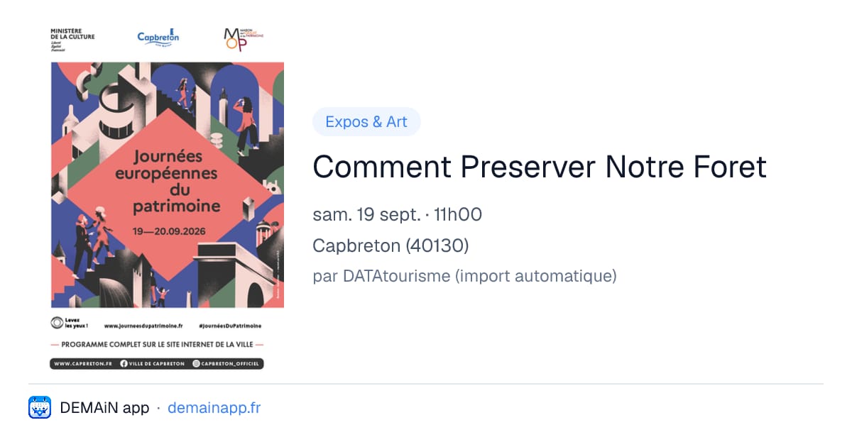 Comment Preserver Notre Foret — Capbreton
