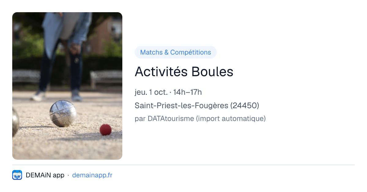 Activités Boules — Saint-Priest-les-Fougères