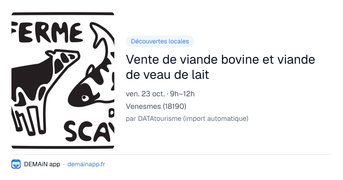 Vente de viande bovine et viande de veau de lait — Venesmes