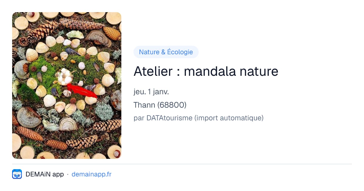 Atelier : mandala nature — Thann