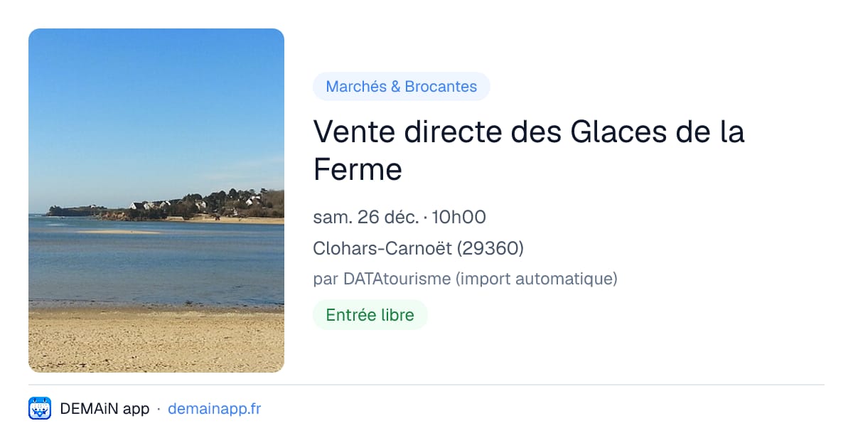 Vente directe des Glaces de la Ferme — Clohars-Carnoët