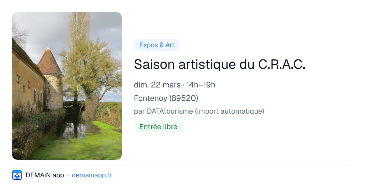 Saison artistique du C.R.A.C. — Fontenoy