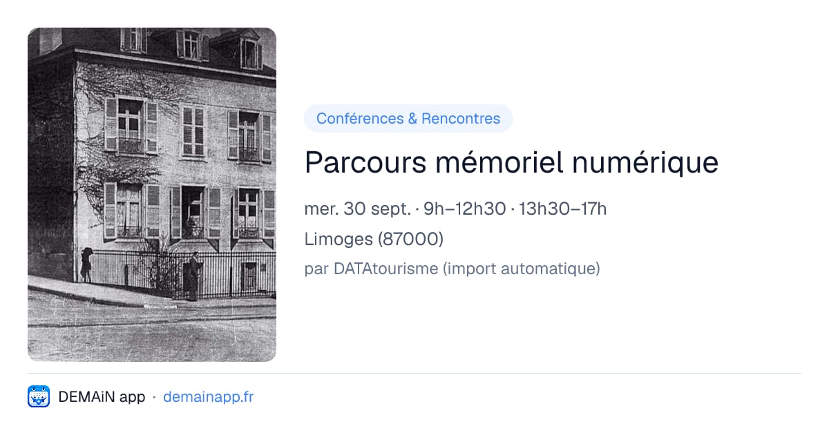 Parcours mémoriel numérique — Limoges