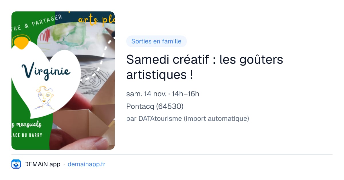 Samedi créatif : les goûters artistiques ! — Pontacq