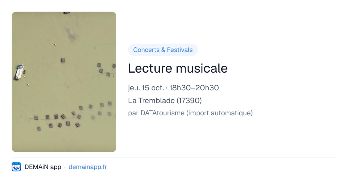 Lecture musicale — La Tremblade