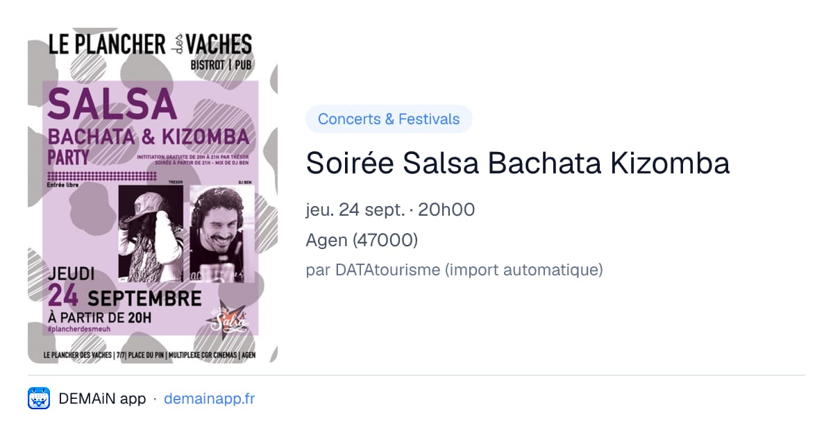 Soirée Salsa Bachata Kizomba — Agen