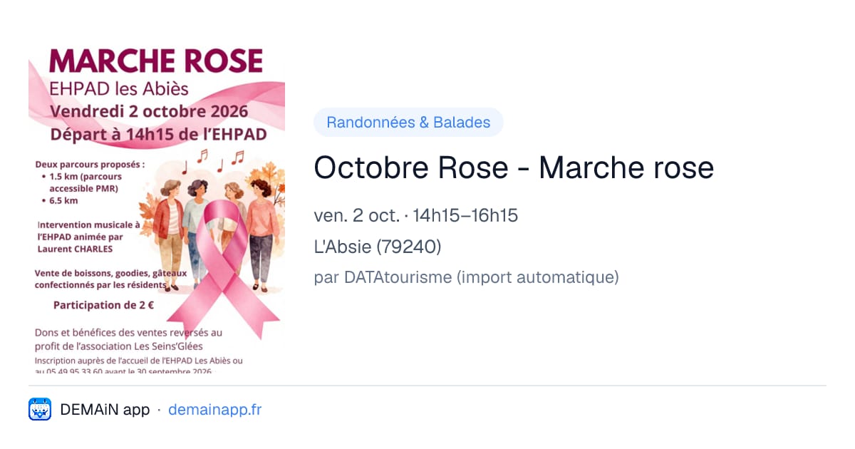 Octobre Rose - Marche rose — L'Absie