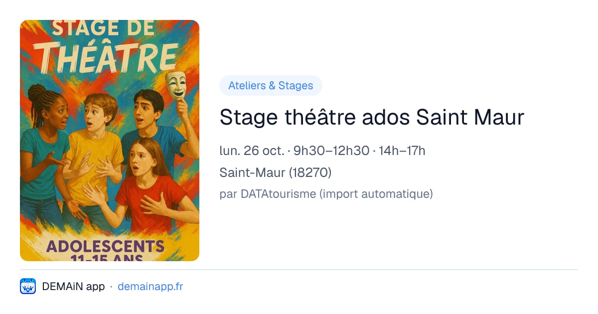 Stage théâtre ados Saint Maur — Saint-Maur