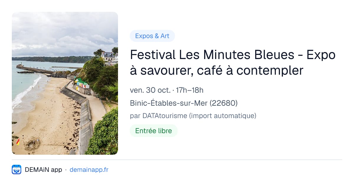 Festival Les Minutes Bleues - Expo à savourer, café à contempler — Binic-Étables-sur-Mer