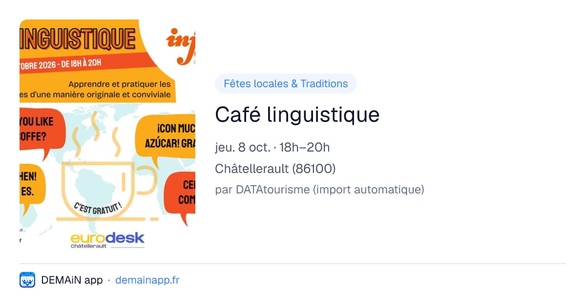 Café linguistique — Châtellerault