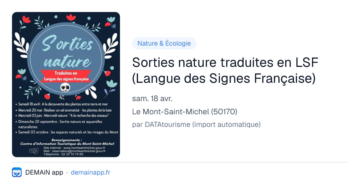 Sorties nature traduites en LSF (Langue des Signes Française) — Le Mont-Saint-Michel