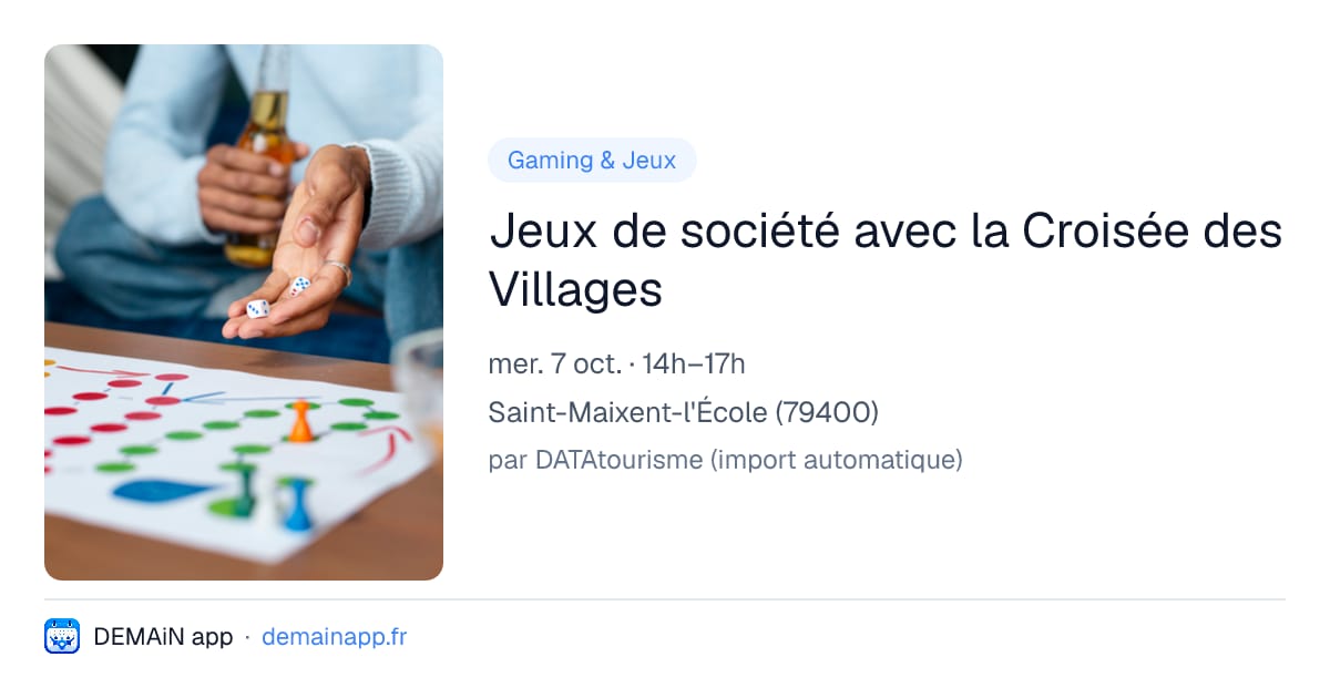 Jeux de société avec la Croisée des Villages — Saint-Maixent-l'École