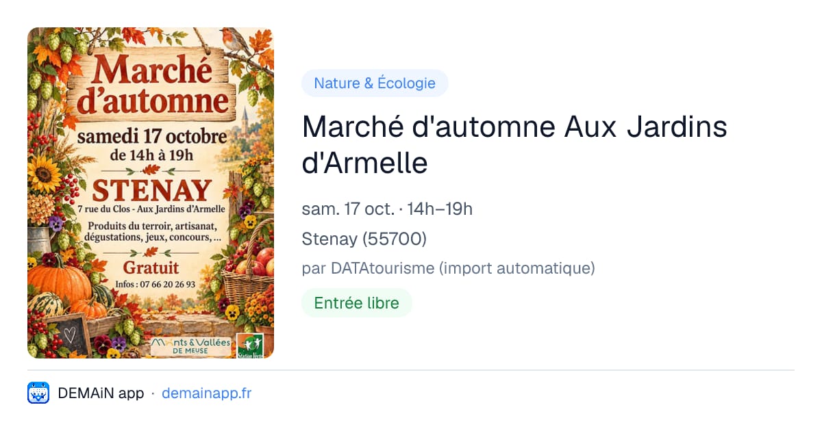 Marché d'automne Aux Jardins d'Armelle — Stenay