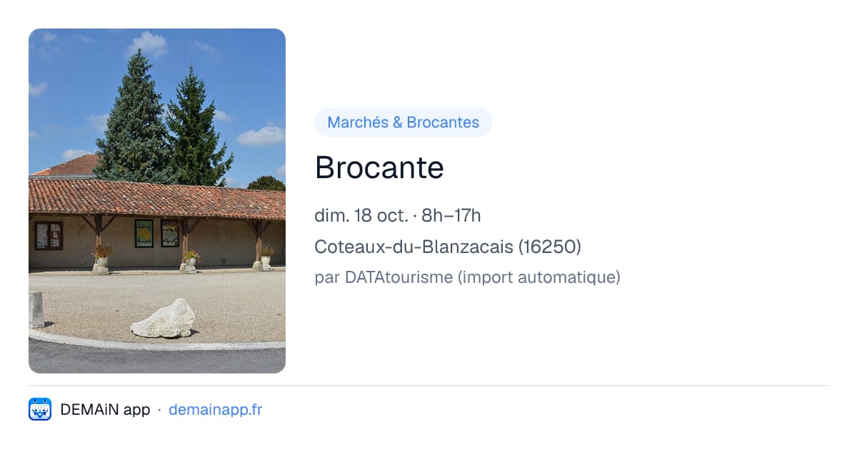 Brocante — Coteaux-du-Blanzacais
