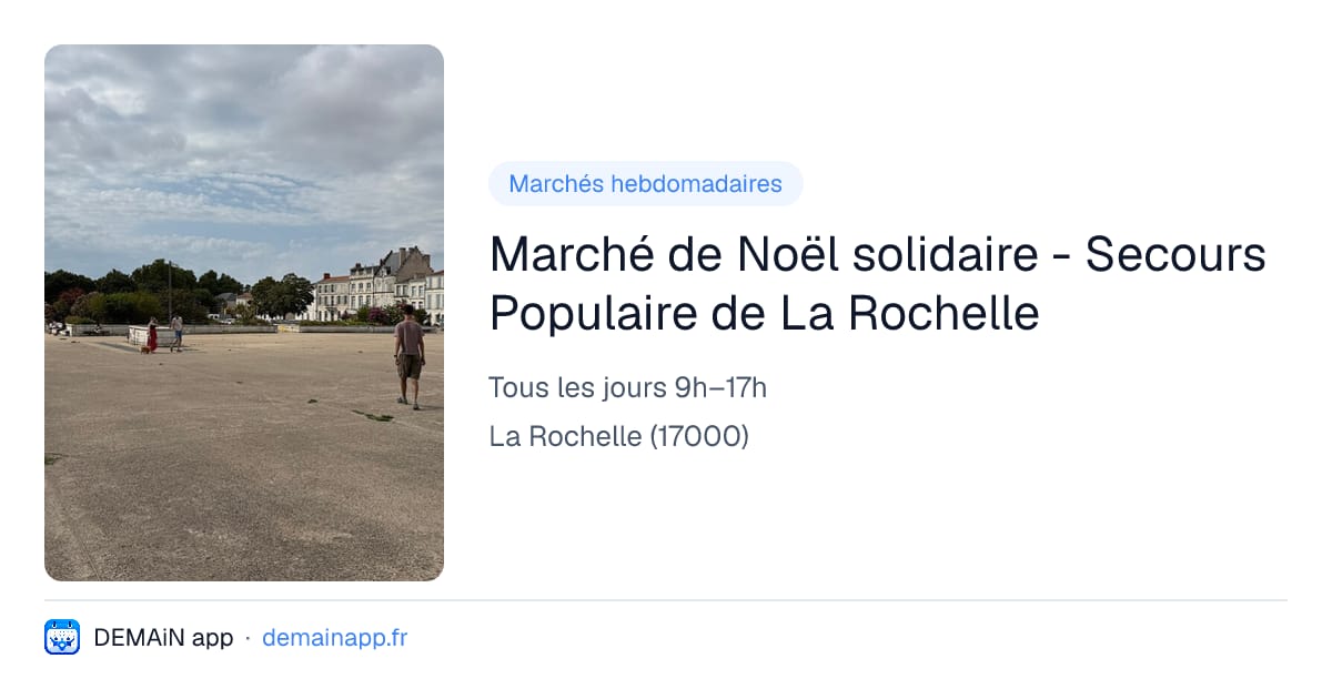 Marché de Noël solidaire - Secours Populaire de La Rochelle — La Rochelle