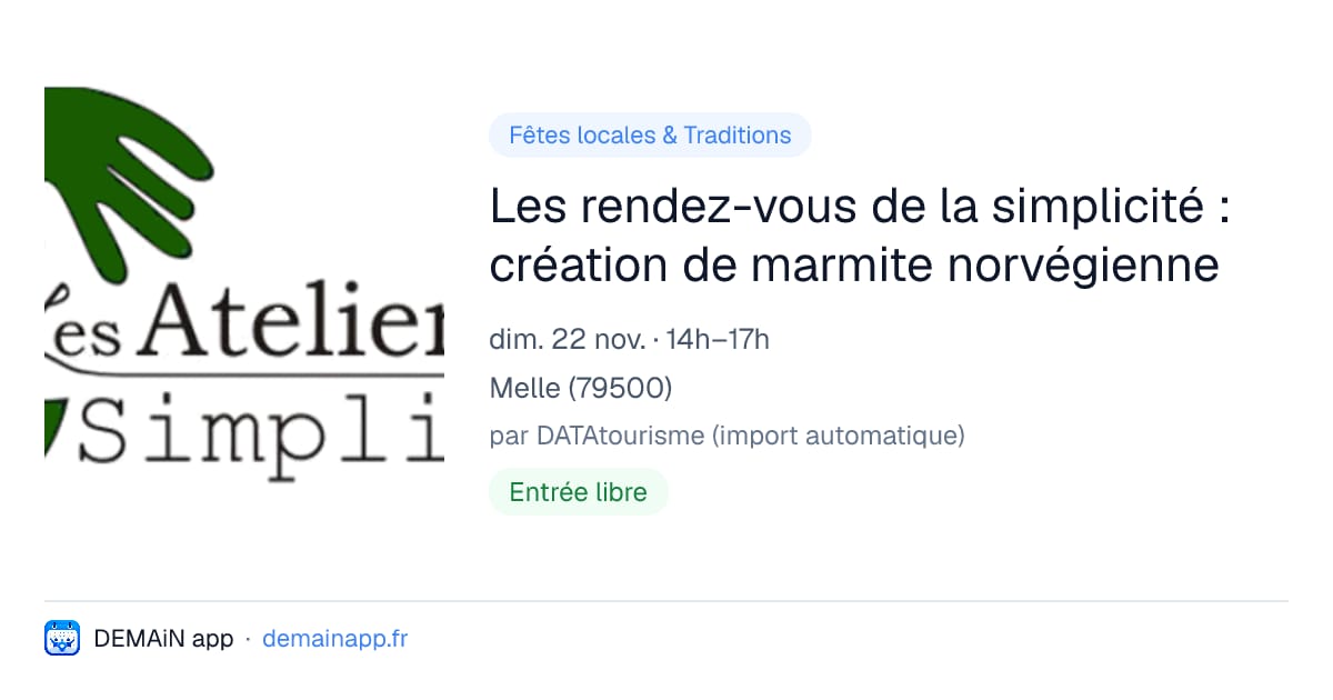 Les rendez-vous de la simplicité : création de marmite norvégienne — Melle
