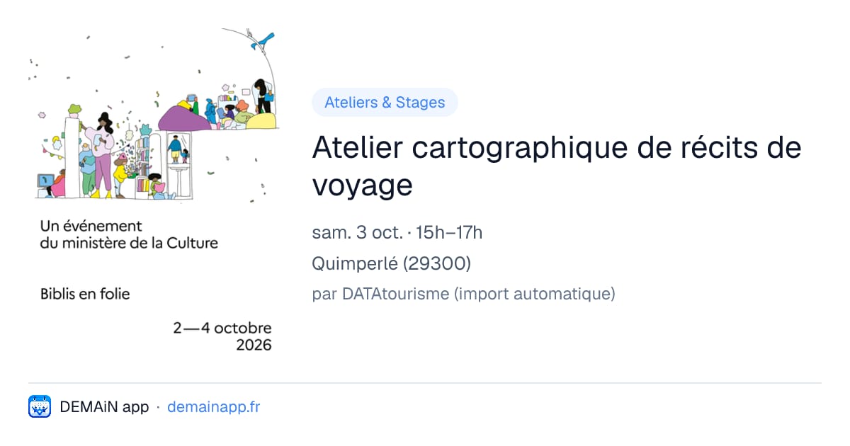 Atelier cartographique de récits de voyage — Quimperlé