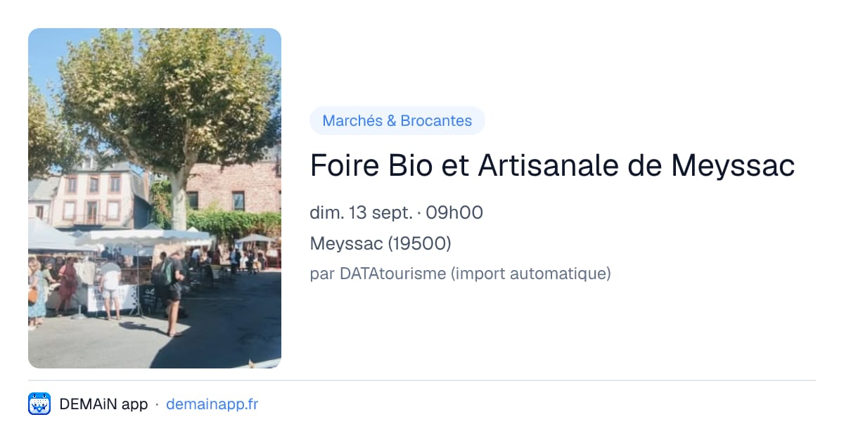 Foire Bio et Artisanale de Meyssac — Meyssac
