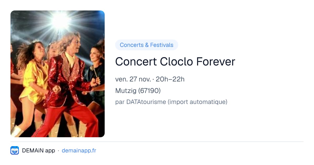 Concert Cloclo Forever — Mutzig