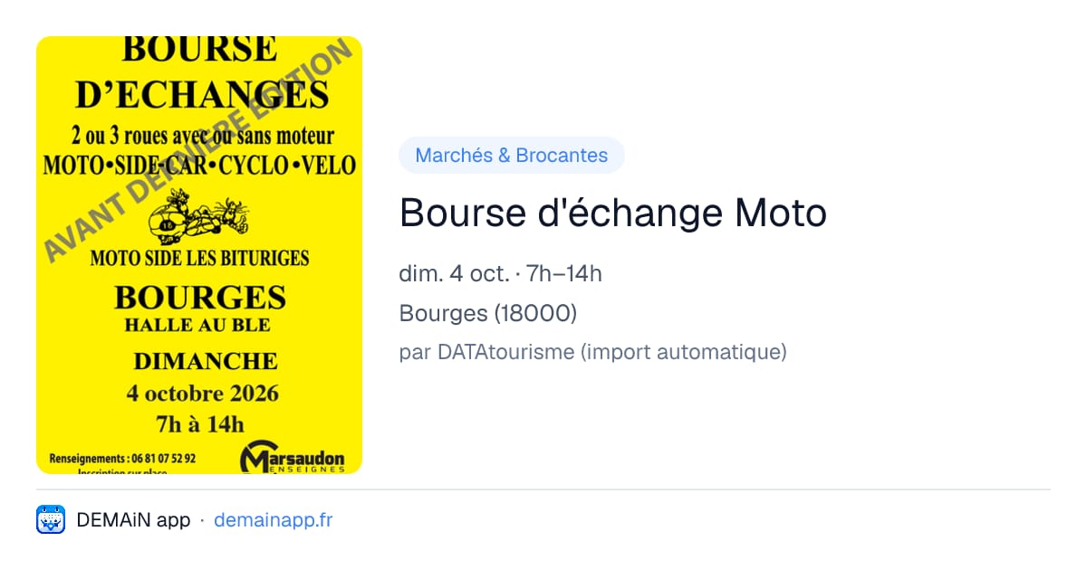 Bourse d'échange Moto — Bourges