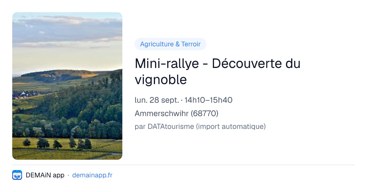 Mini-rallye - Découverte du vignoble — Ammerschwihr