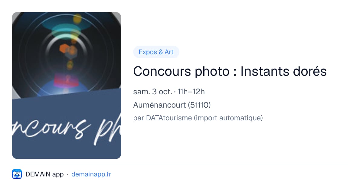 Concours photo : Instants dorés — Auménancourt