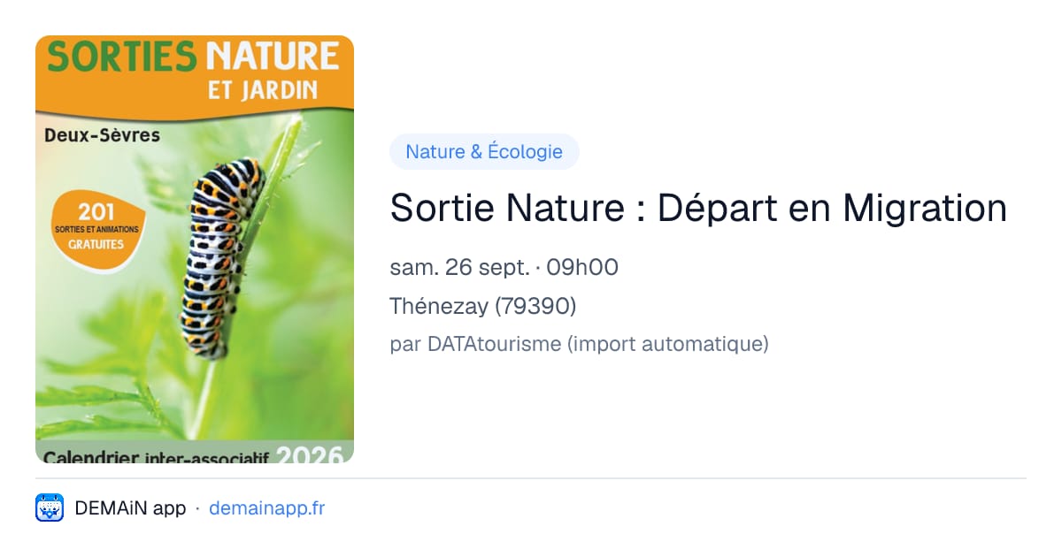 Sortie Nature : Départ en Migration — Thénezay
